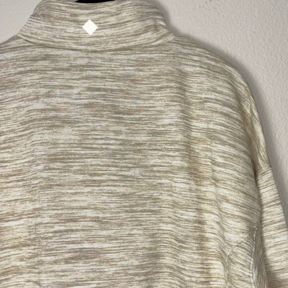 Lularoe Rise Sweatshirt Size Large Tan Persistent Half Zip Pull Over Fleece - Picture 13 of 16